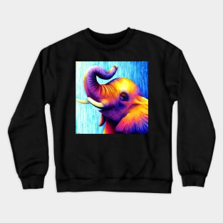 Vibrant baby elephant artwork Crewneck Sweatshirt